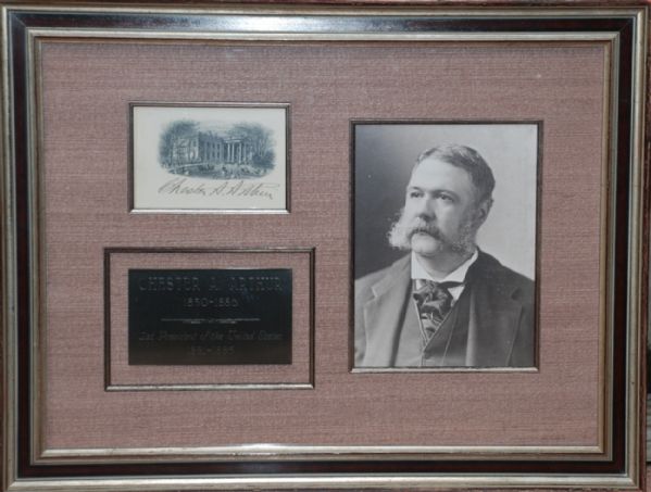 Chester Arthur Signed White House Engraving