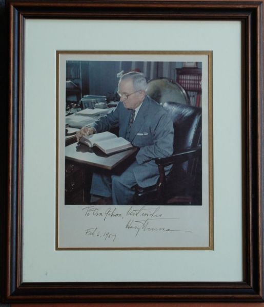 Harry Truman Signed Color Photo