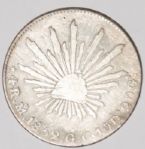Mexico: Cap and Rays silver 4 Reales 1852-MO GC, rare