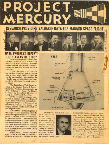 Mercury Project Signed by all 7 Newsletter