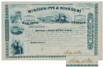 Gen. John A Dix Signed Mississippi And Missouri Railroad Stock