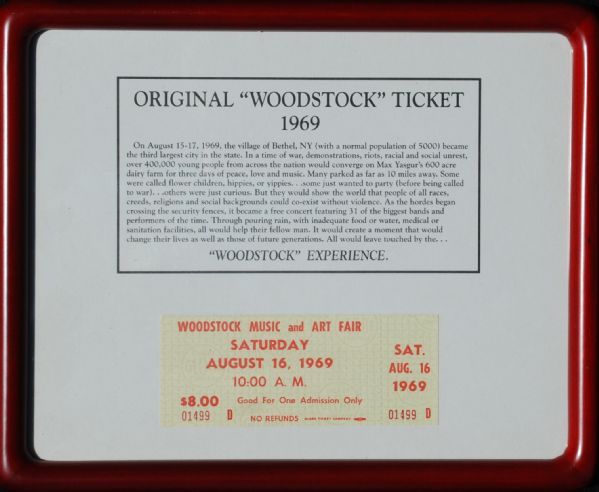 Unused Woodstock Ticket