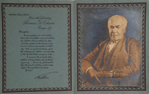 Amazing Thomas Edison Signed Photo