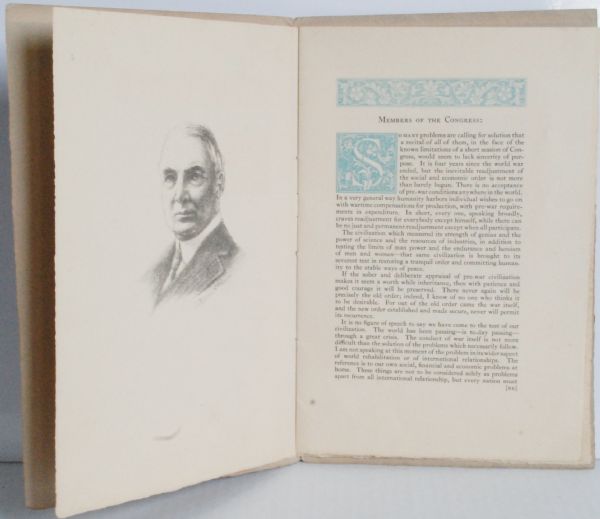 Warren G. Harding Signed Second Annual Message to Congress 12/8/1922
