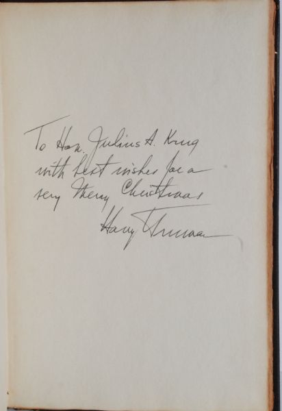 A New Era in World Affairs, Selected Speeches and Statements of Harry S. Truman, Signed