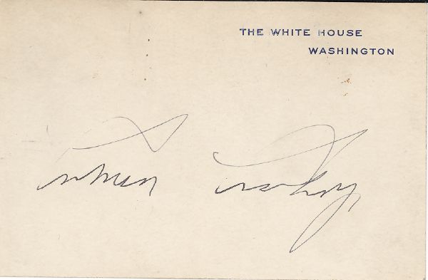 Calvin Coolidge White House Card