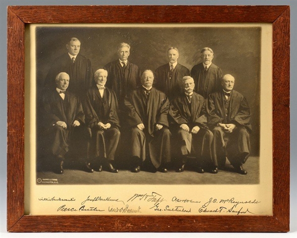 William H. Taft Supreme Court 9x12.5 Signed by all 9 justices