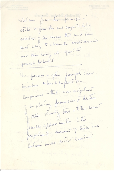 John F. Kennedy Rare Autograph Manuscript