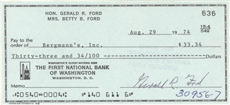 Gerald R. Ford Very Rare Signed Check as President!