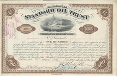  Rockefeller ,Flagler Signed Standard Oil Trust