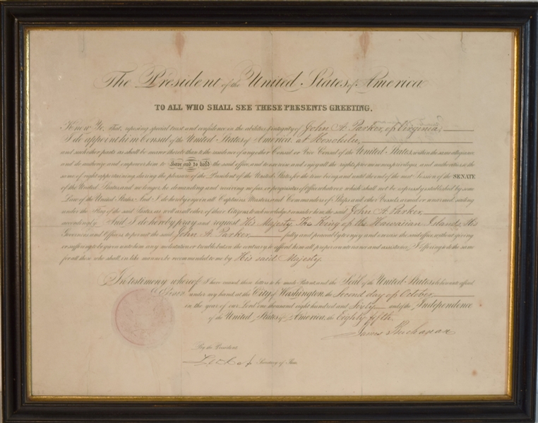 Buchanan Presidential Appointment and Hawaiian Archive