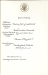 Kennedy Administration- Cancelled dinner menu, Prayer card, Commemorative Book “John F. Kennedy 1917-1963,” Bachrach JFK portrait, vintage JFK limo photo dated June 1963.