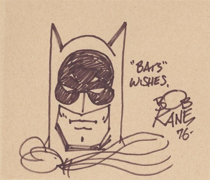 Original Batman Bob Kane signed sketch