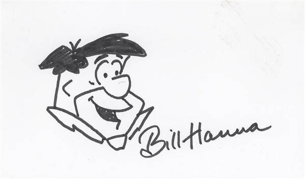Original Ink Sketch of Fred Flintstone By Hanna
