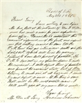 Andrew Johnson Rare Autograph Letter Signed