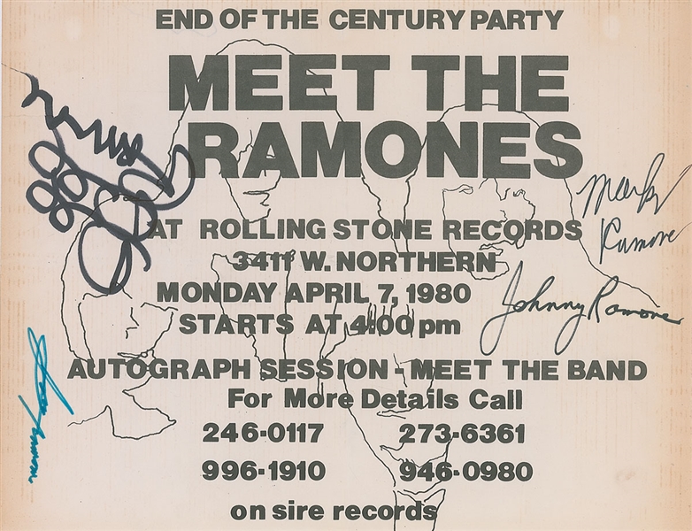 Meet the Ramones Signed Flyer