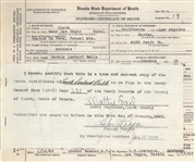 Carol Lombards Official Death Certificate