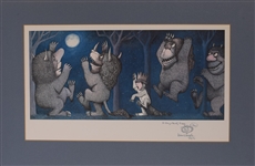 Maurice Sendak Original Drawing on Scarce Print of Wild Things!