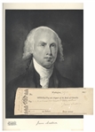 James Madison Signed Check as President