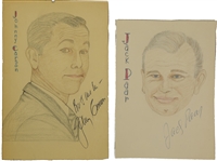 Tonight Shows-Johnny Carson and Jack Parr Signed Original Sketches