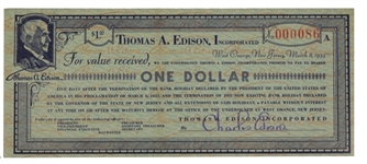Rare Thomas Edison Depression Script