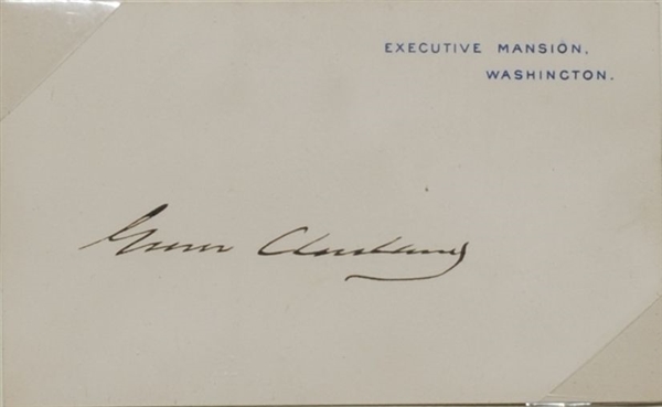 Grover Cleveland & Francis signed Executive Mansion Cards