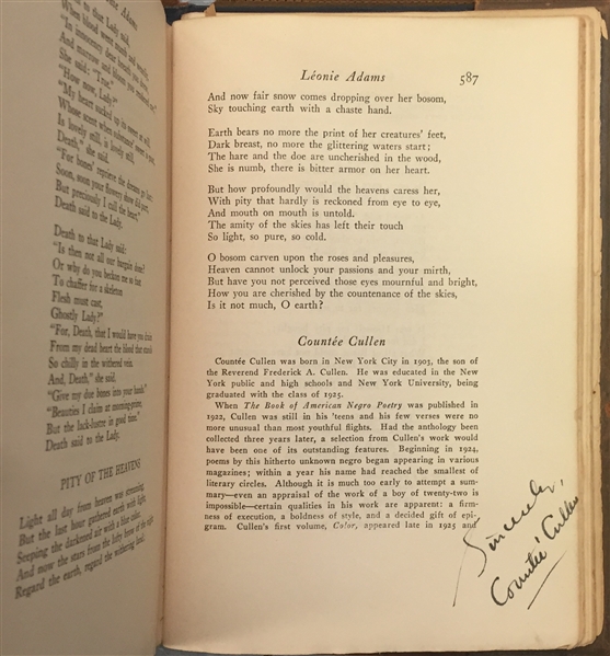 Modern Literature Signed by Countee Cullen, Robert Frost, and James Weldon Johnson