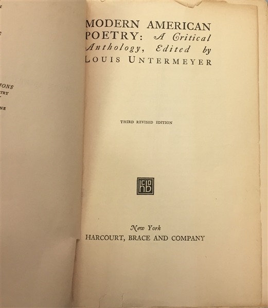 Modern Literature Signed by Countee Cullen, Robert Frost, and James Weldon Johnson