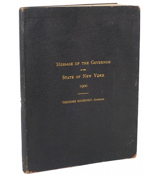 Theodore Roosevelt Signed Message of the Governor of the State of New York