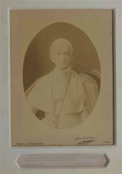 Rare Pope Leo XIII Signed Photo to Mark Twain's Publishing business manager For their book on his Life
