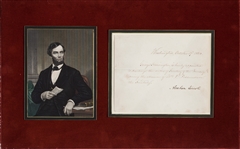  Appointment  as Temporary Secretary of Treasury Signed by Lincoln to the man who would later plan his Funeral