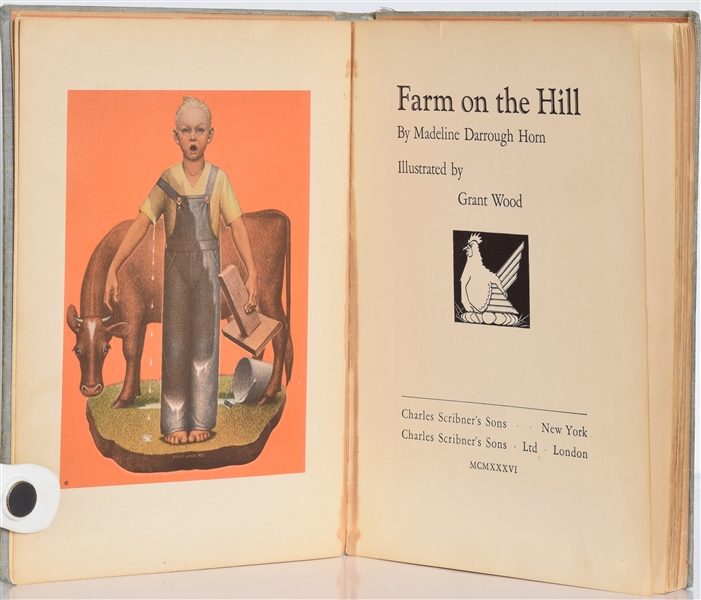 Madeline Horn's, Farm on the Hill, First Edition 1936 Illustrated and signed by Grant Wood