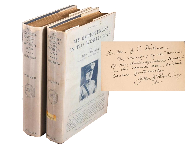 Pershing INSCRIBED Experiences in World War to the Wife of his Commander of the Third Army
