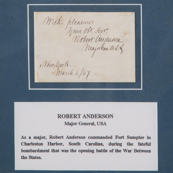 Major General Robert Anderson signature (Fort Sumpter)
