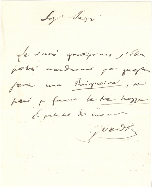 Giuseppe Verdi rare letter