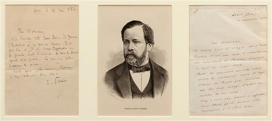 Rare Louis Pasteur ALS , Thanking Artist for Illustration of Russians Cured From Rabies 1886