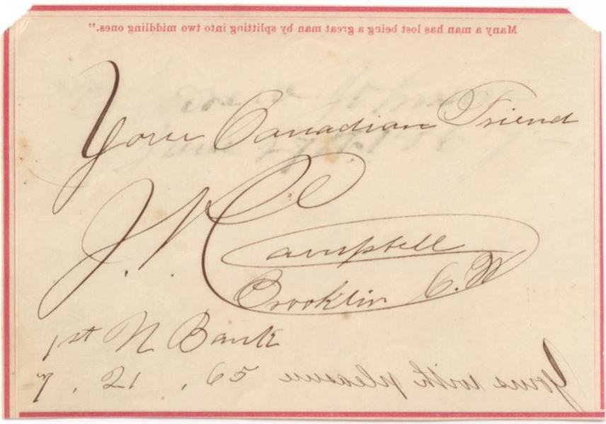 Andrew Johnson Signed Page As President