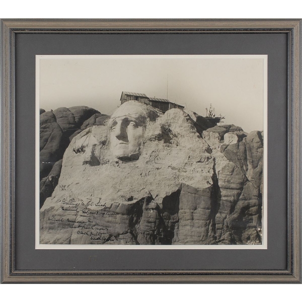 Gutzon Borglum, Fantastic Oversize Signed Photo Of Mount Rushmore
