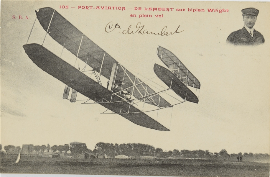 WILBUR WRIGHT AT LE MANS SIGNED, ALSO ORVILLE WRIGHT SIGNED PROGRAM AN CHARLES De LAMBERT SIGNED