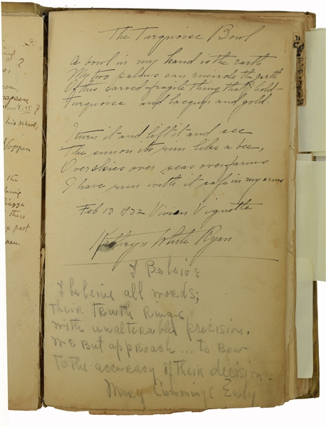 Khalil Gibran Signed Unpublished Quotation! in Autograph Album with Many Other Famous Luminaries
