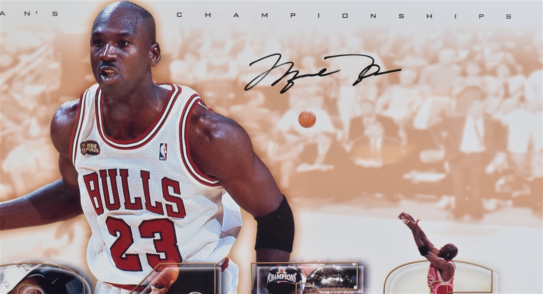 Michael Jordan Championships Signed Poster