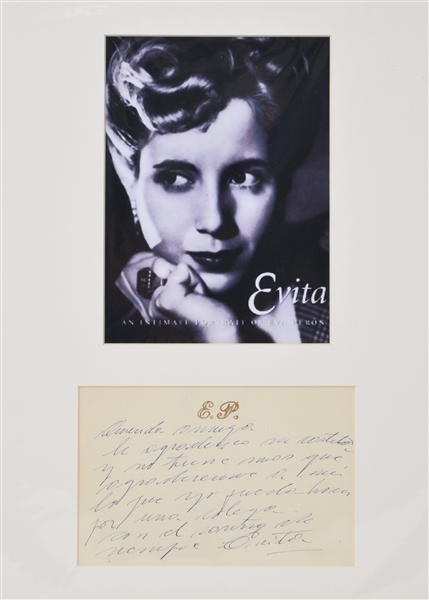 Eva Peron, ALS signed “Evita,” 