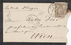 Franz Liszt Autographed Envelope To Anton Door