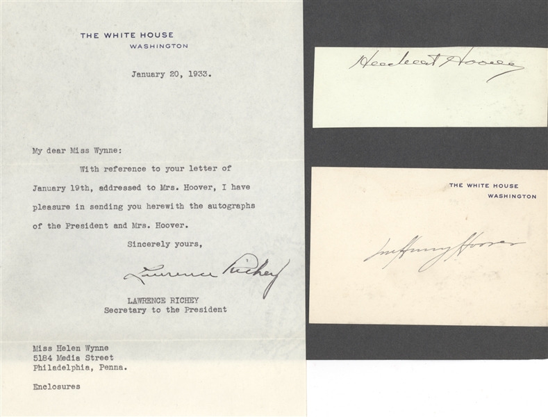 Herbert Hoover & Lou Henry Hoover Autographs