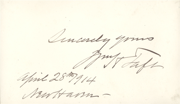William Taft TLS and signed card