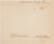 Norman Angell Nobel For Peace