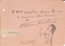 Maurice Dekobra signed self portrait