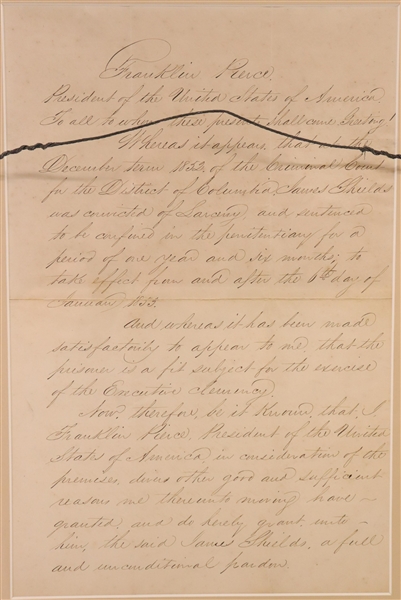 Franklin Pierce Uncommon Pardon