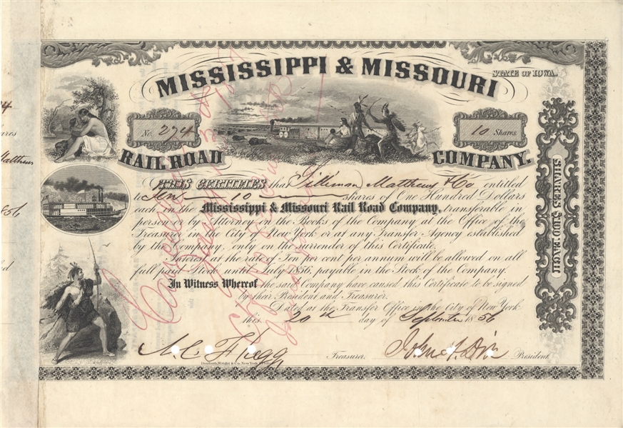 Gen. John A Dix Signed Mississippi And Missouri Stock
