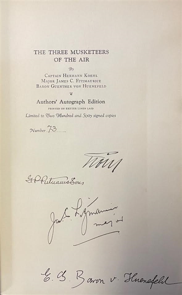 The Three Musketeers of the Air Signed Book